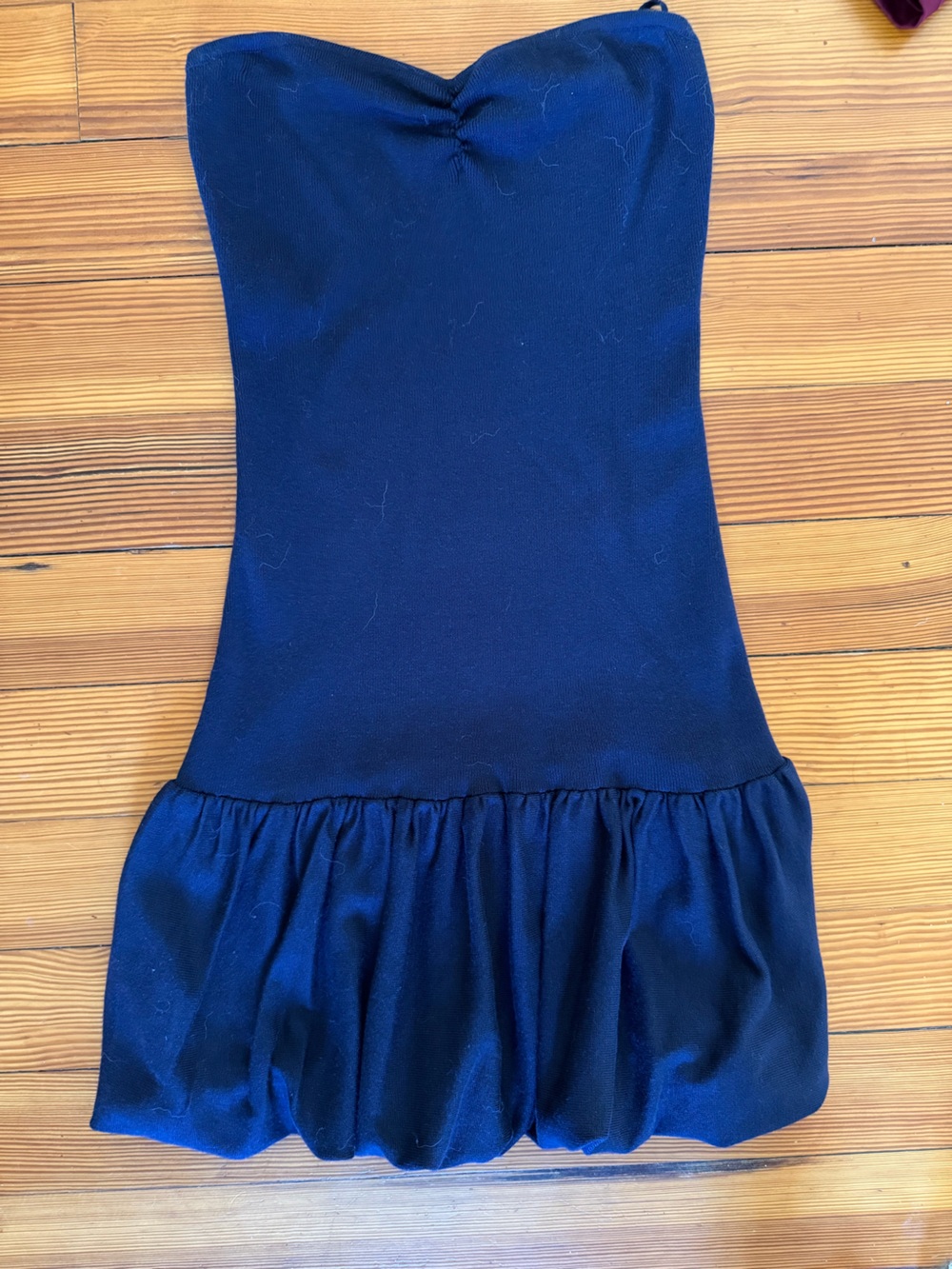 Women's Navy Blue Strapless Bubble Dress